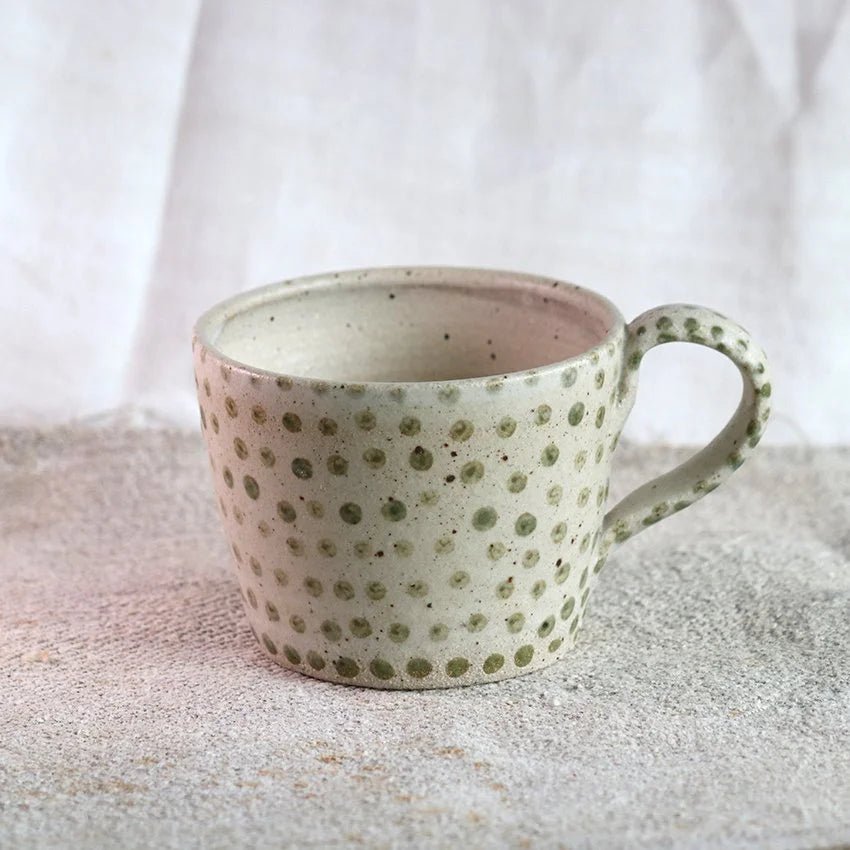 Green Polka Dots Mug - The Hus Edit