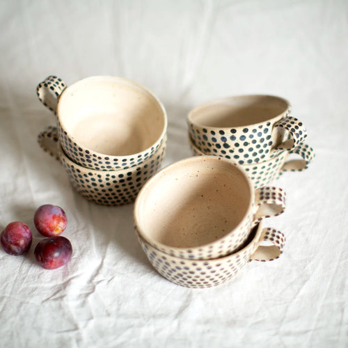 Black Polka Dots Mug - The Hus Edit