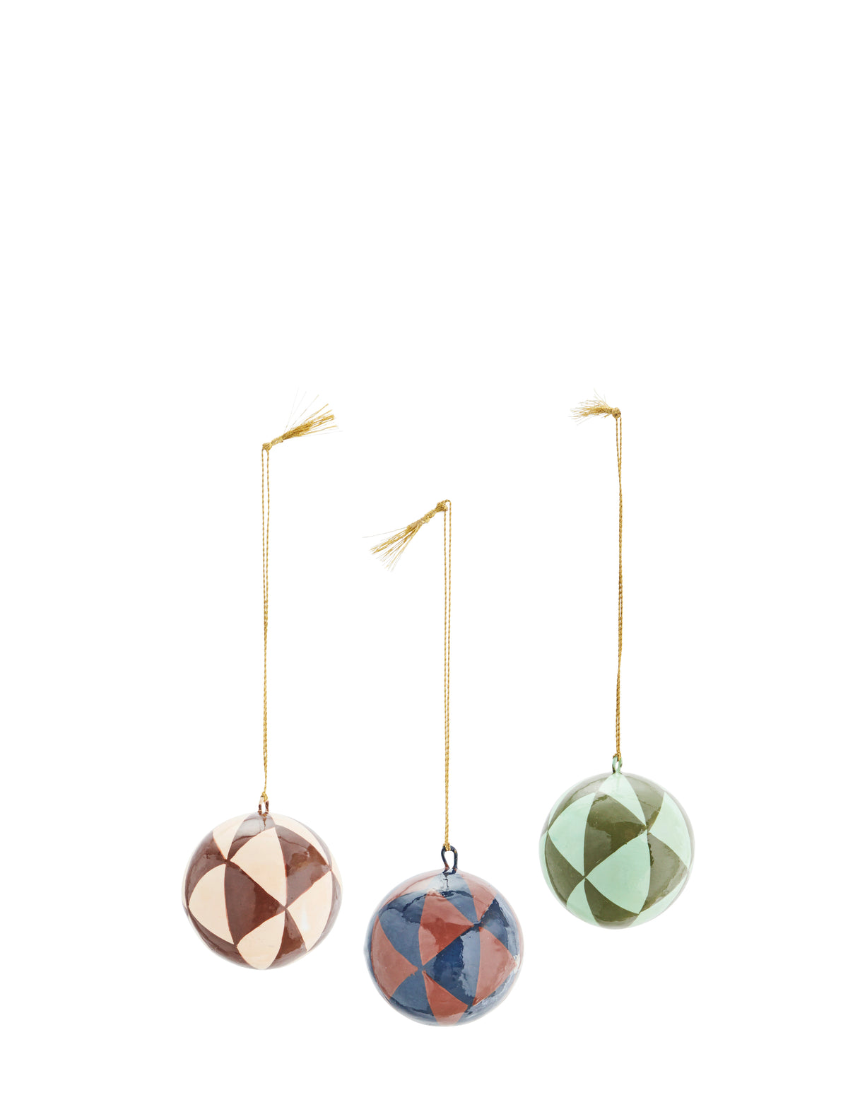 Handmade Paper Mache Christmas Balls